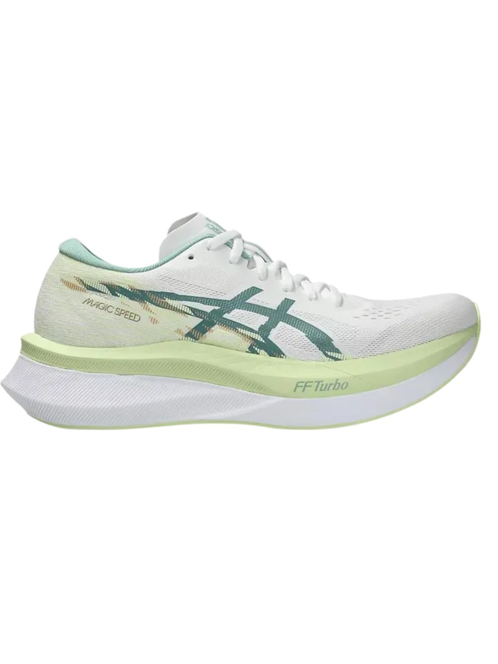 Asics Women's White & Mint Green Magic Speed FF Turbo Running Shoe